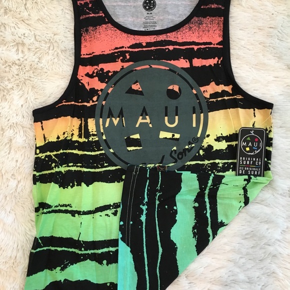 Men’s Summer Maui Tank Top Beach Boating Surf Camp - Picture 4 of 11